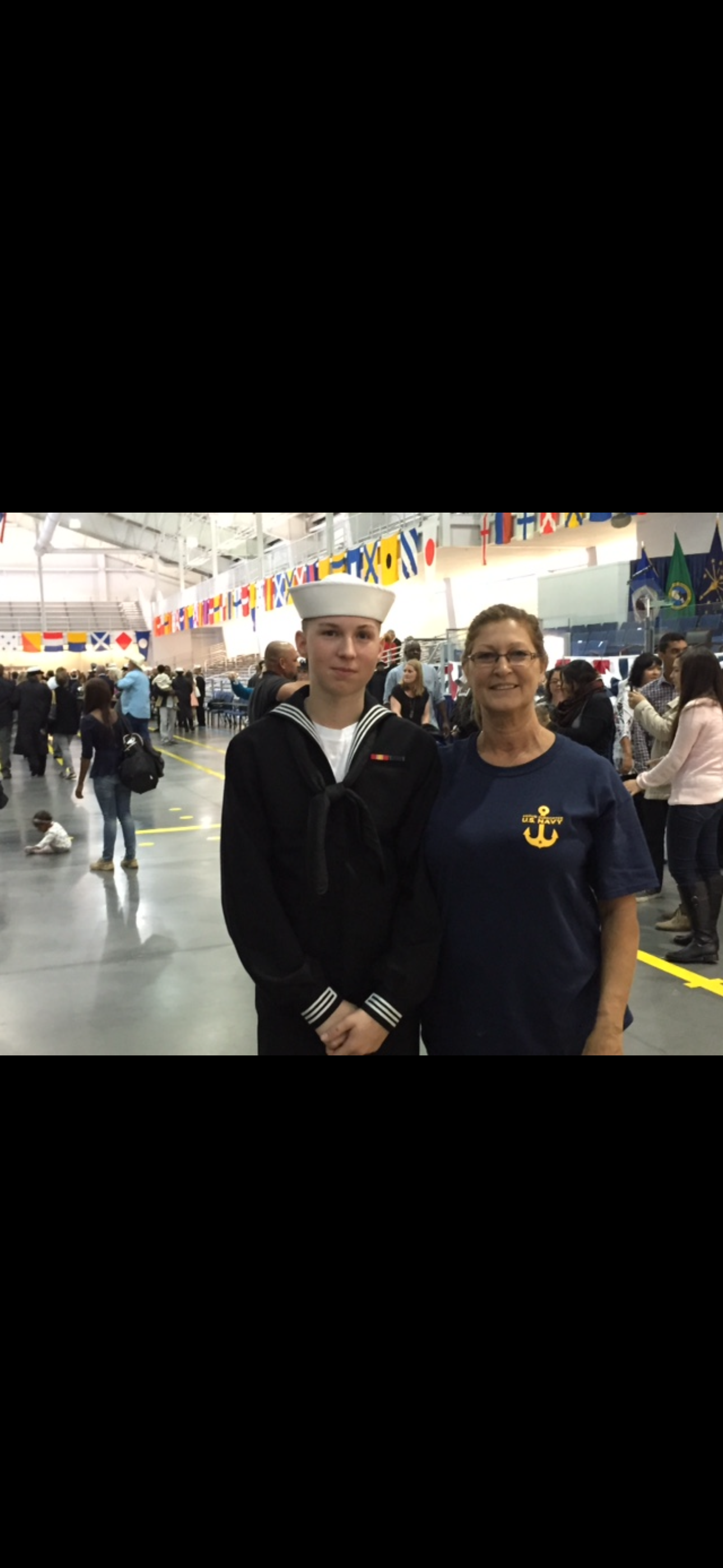 Stone at Navy graduation with Patsy