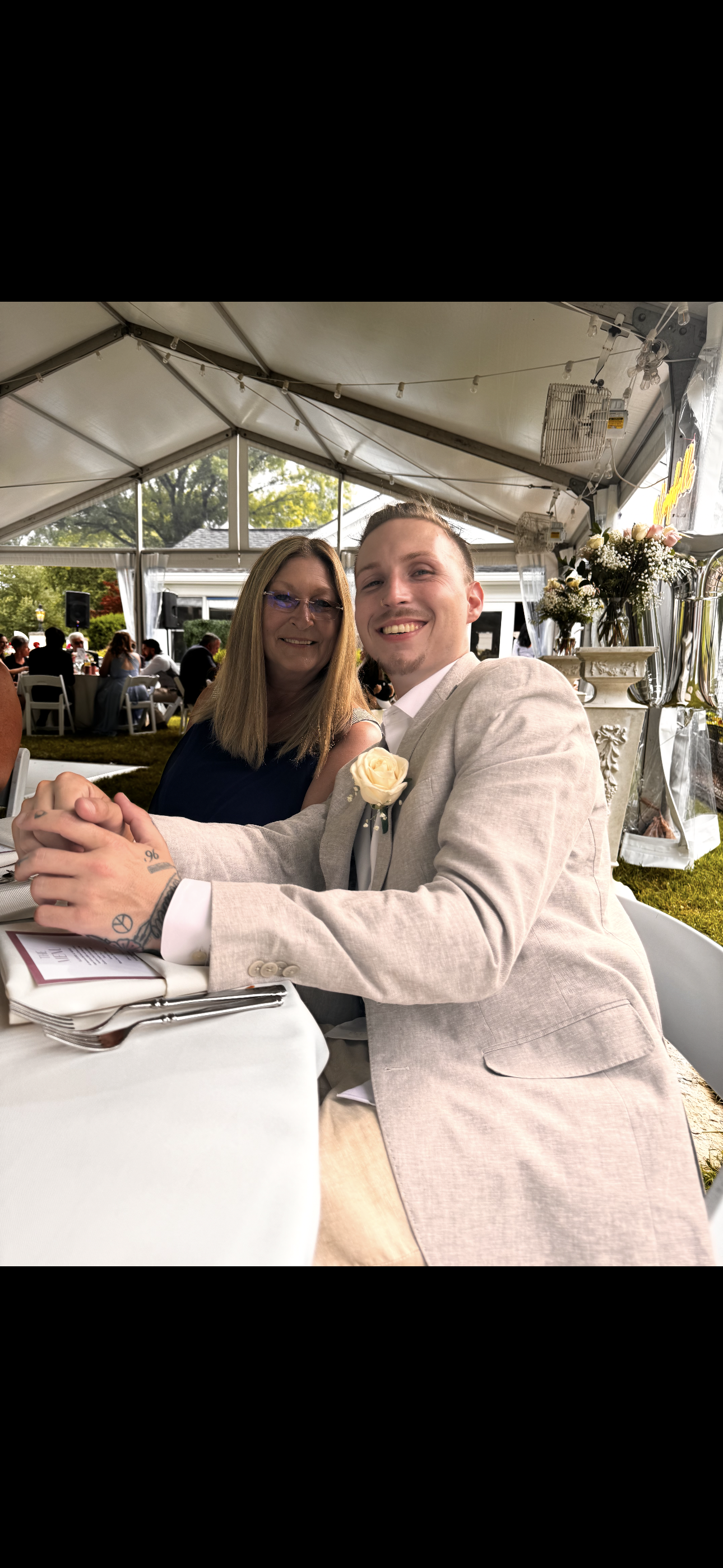 Patsy and Stone at a wedding