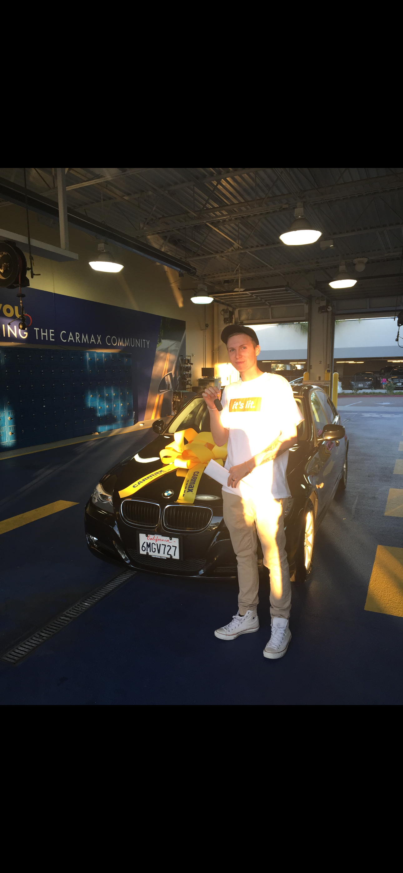 Stone picking up his BMW