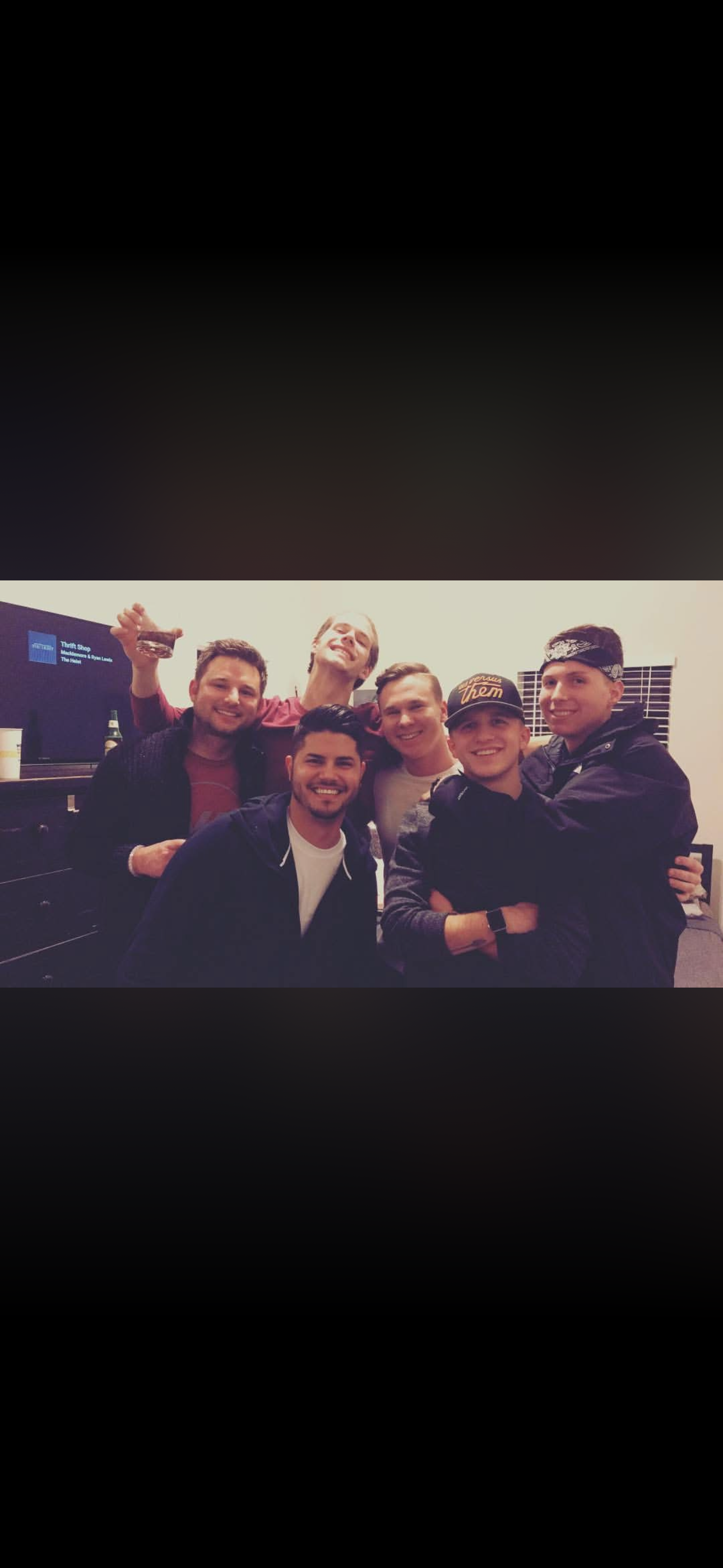 Stone with a group of friends