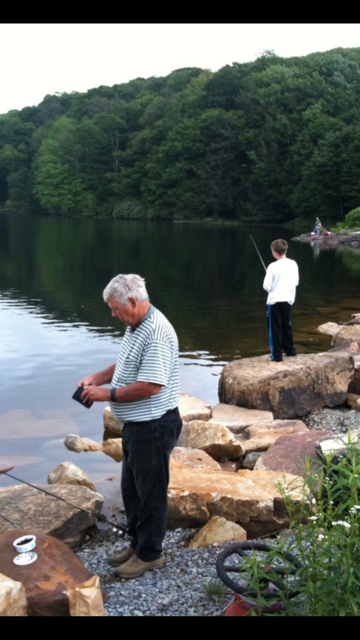 Stone fishing with his grandfather