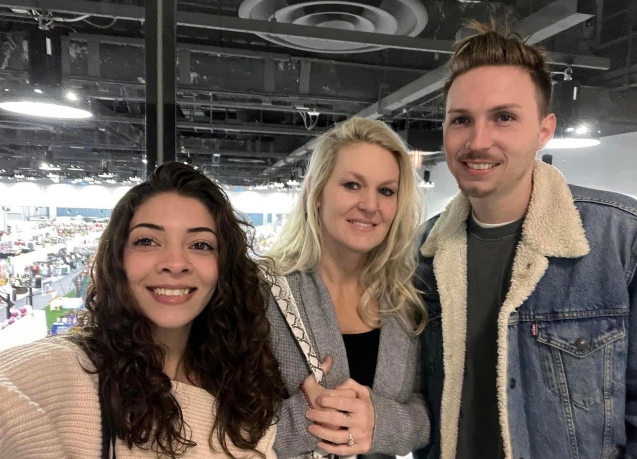 Stone with family at a market