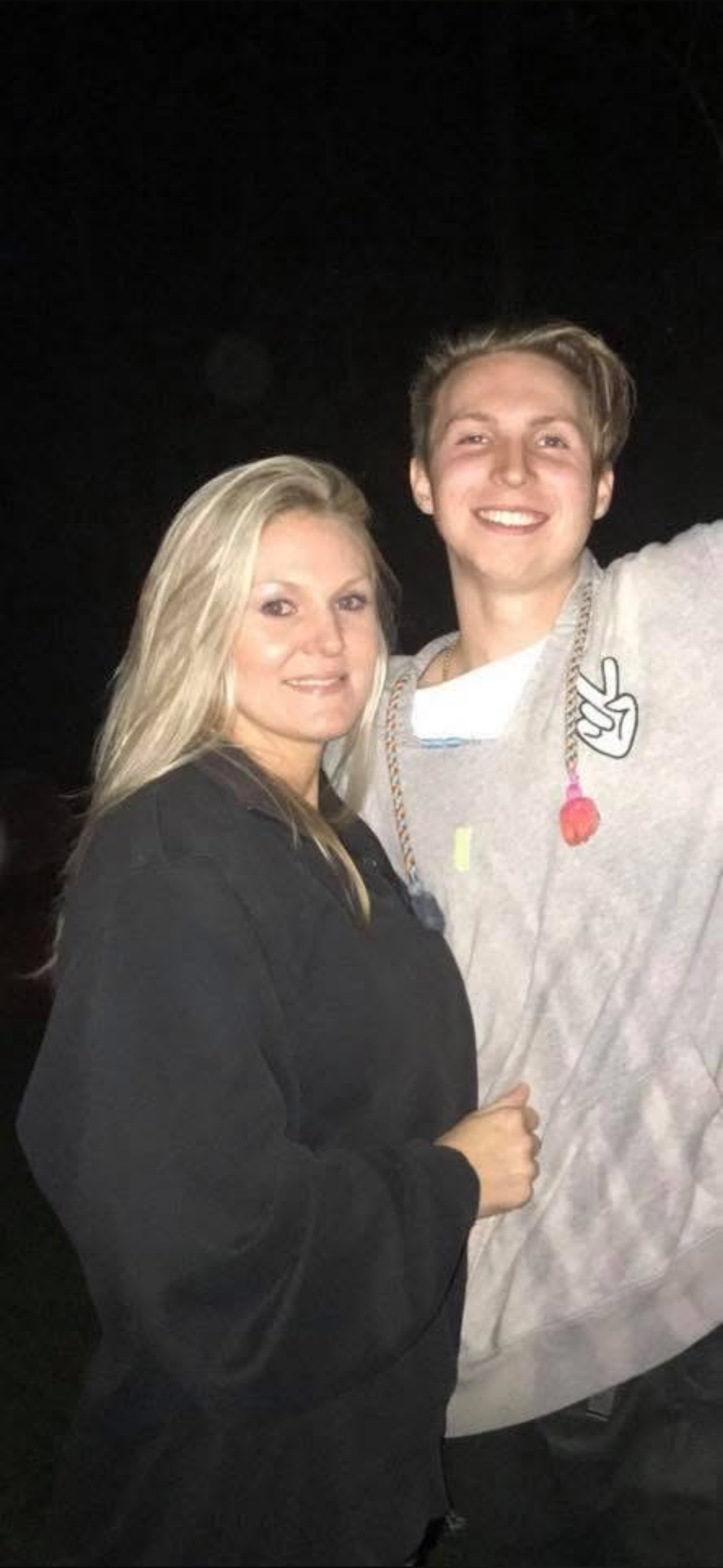 Stone with his mom at a night out