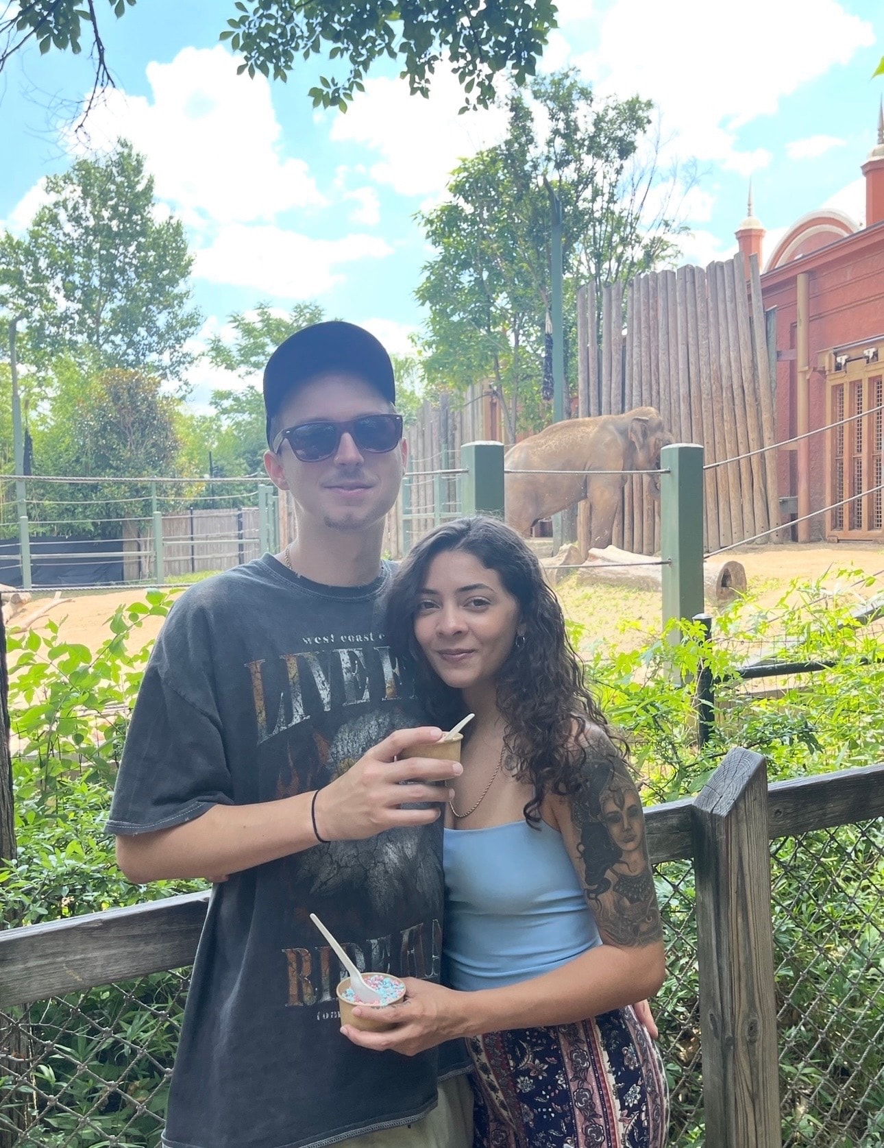 Stone and his girlfriend at the zoo